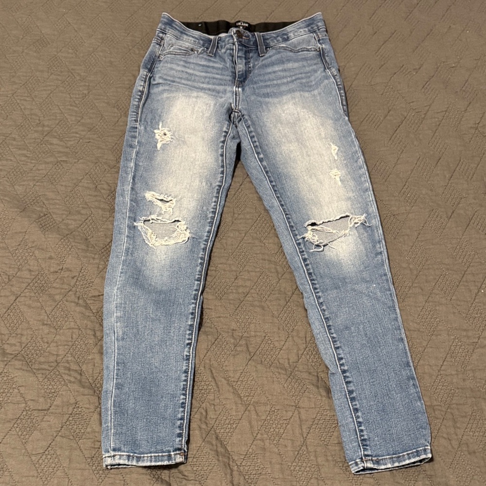 LuLaRoe Blue Distressed Skinny Jeans